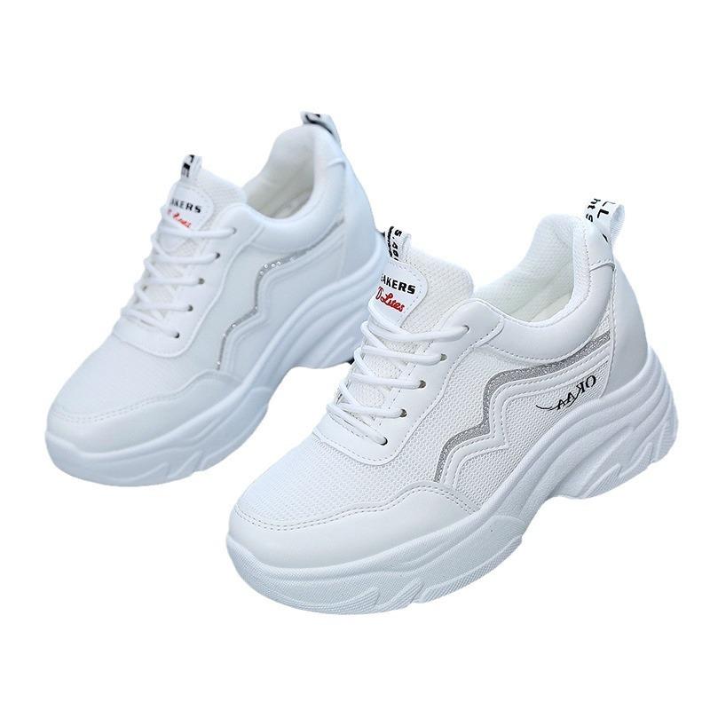 Fashion Chunky Wedge Sneakers 2025 Women's Comfortable Increased Casual Walking Shoes Autumn New Ladies Lace-up Vulcanized Shoes Zapatos