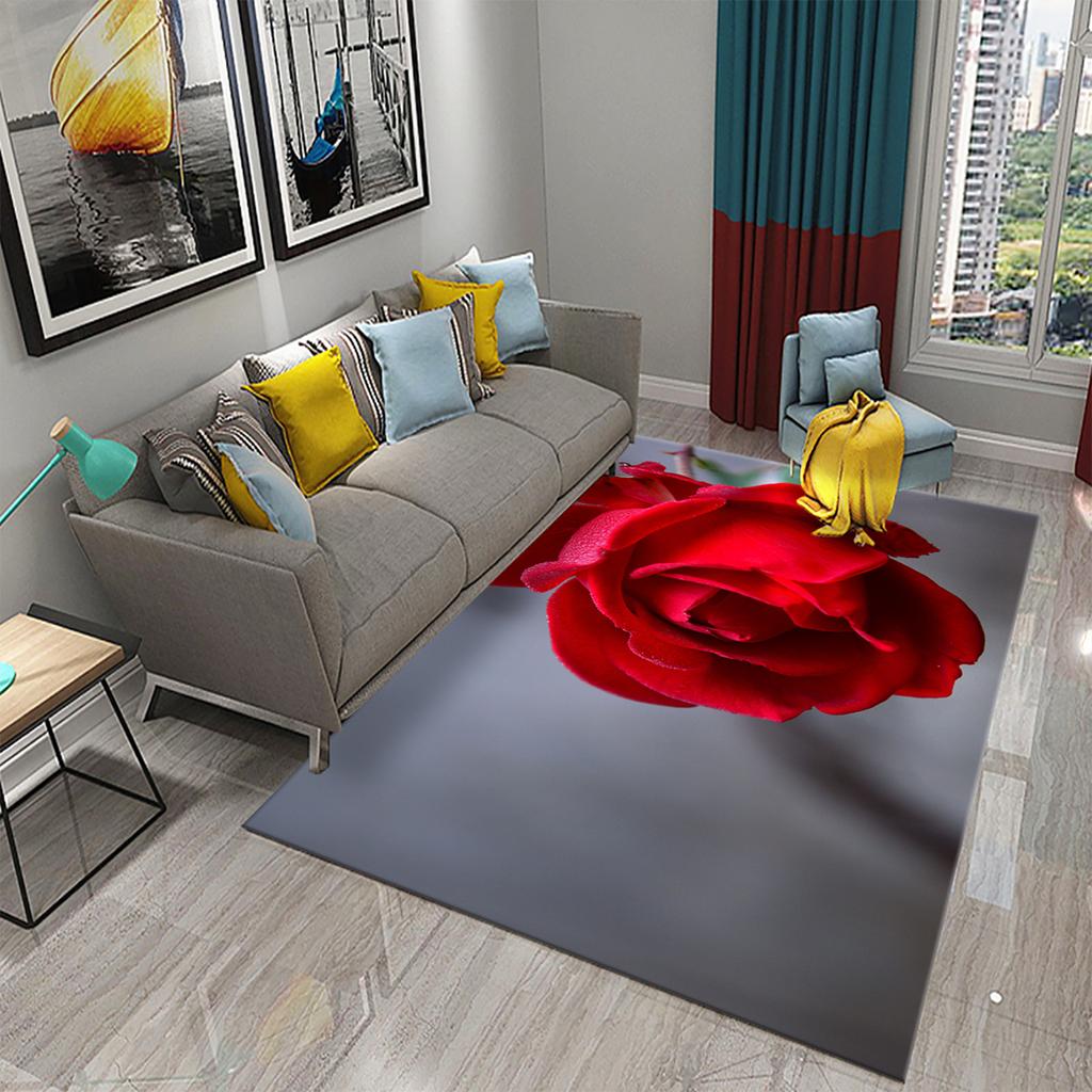3D Rose Flower Carpet for Living Room Large Area Rug Bedroom Decor Mat Hallway Doormat Entrance Mat Decor Bathroom Non-slip Rugs