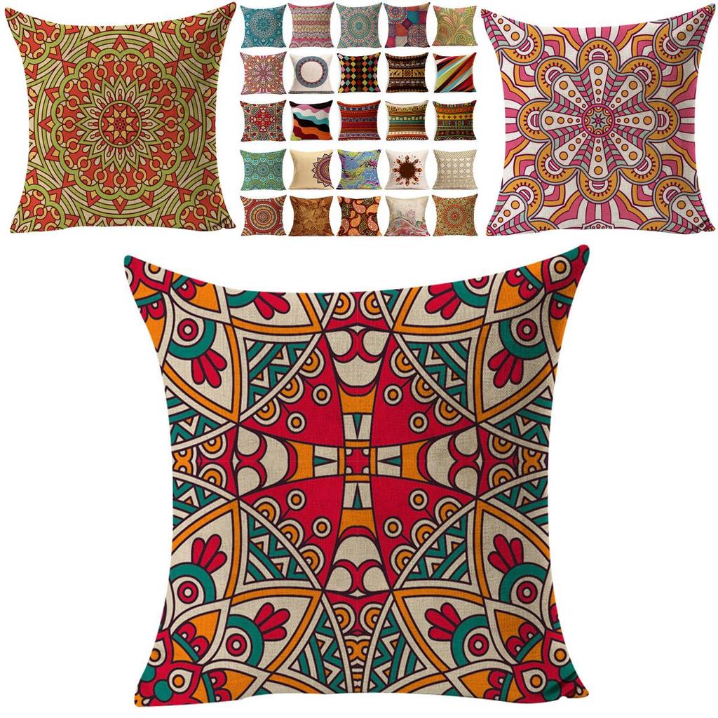 Luxurious National Ancient Pattern Cotton Linen Pillowcase For Car And Sofa Cushion