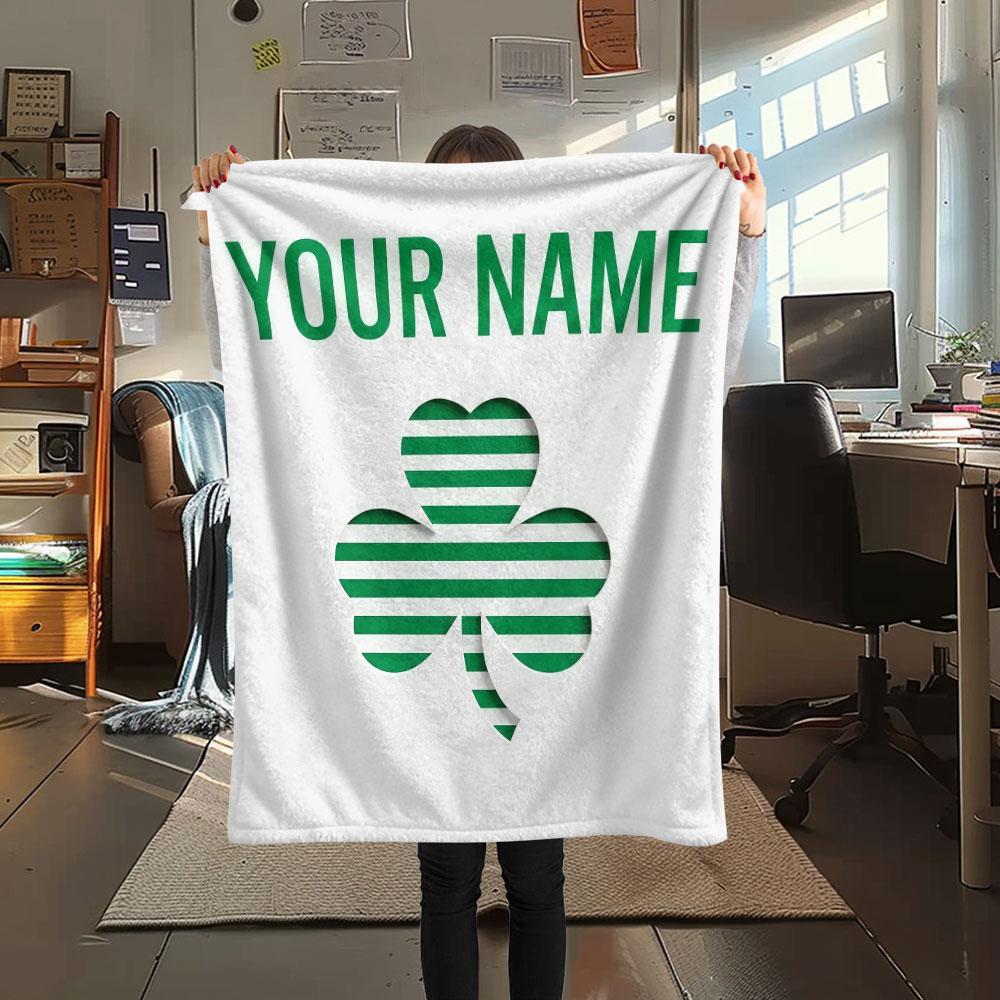 Custom Name,Celtic Football Club Printed Flannel Blanket, soft throw for bedroom sofa, washable, Christmas present, great gift.