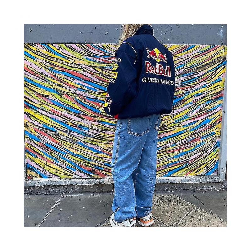 Kurtka wyścigowa Rion Vintage, Kurtka bomberka z nadrukiem, Kurtka streetwearowa F1 Y2k