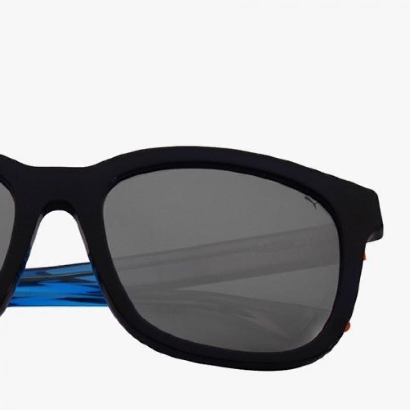 Puma Pu0083sk 001 Square Horn Rimmed Over Asian Fit Mirror Sunglasses