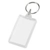 100Pcs Rectangular Transparent Keychain Photo Frame Acrylic Plastic Keyring Picture Bracket for Travel