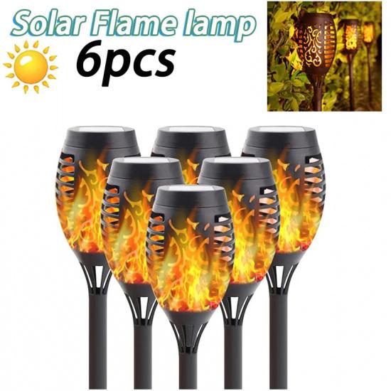 2024 New Solar Flame Torch Lights Flashing Lamp Waterproof Solars Charging Induction Garden Decoration Outdoor Lawn Floor Lights