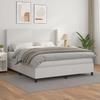 Exclusive House - Slatted Bed Base with Mattress White 160x200cm Faux Leather