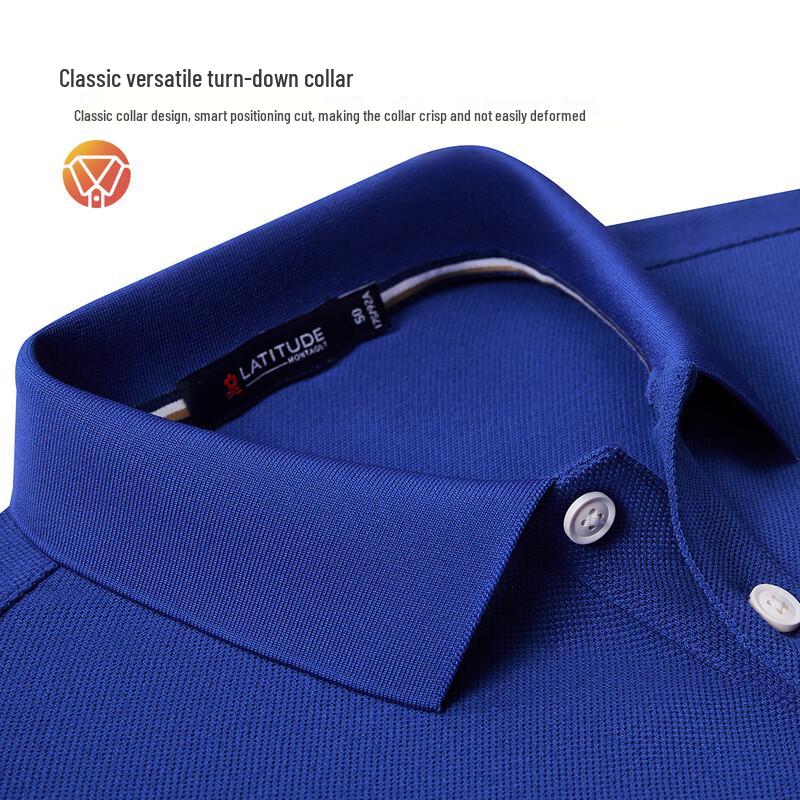 MONTAGUT Men's Antibacterial Long-Sleeve Polo Shirt