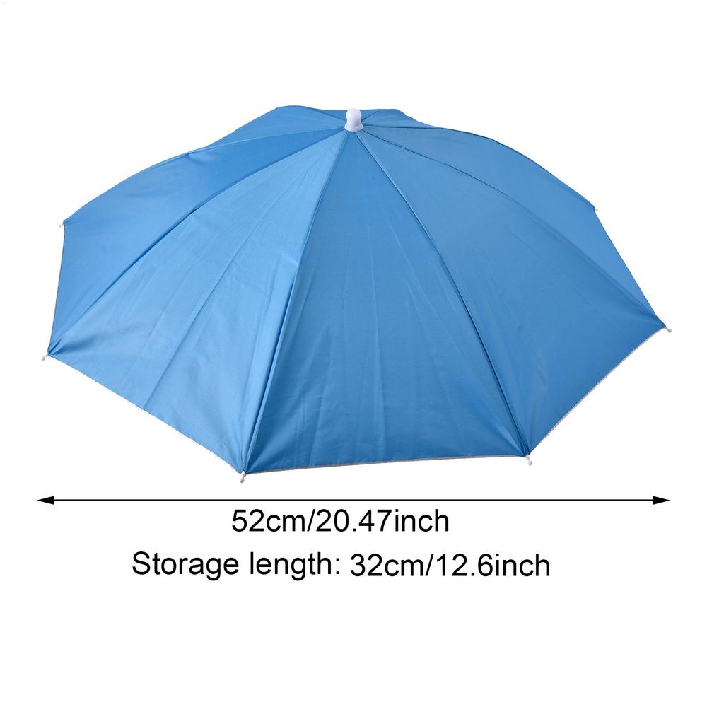 Headwear Umbrella Hat Elastic Headband Umbrella Waterproof Sunscreen Shade Umbrella Hat Adjustable for Camping Fishing Golf