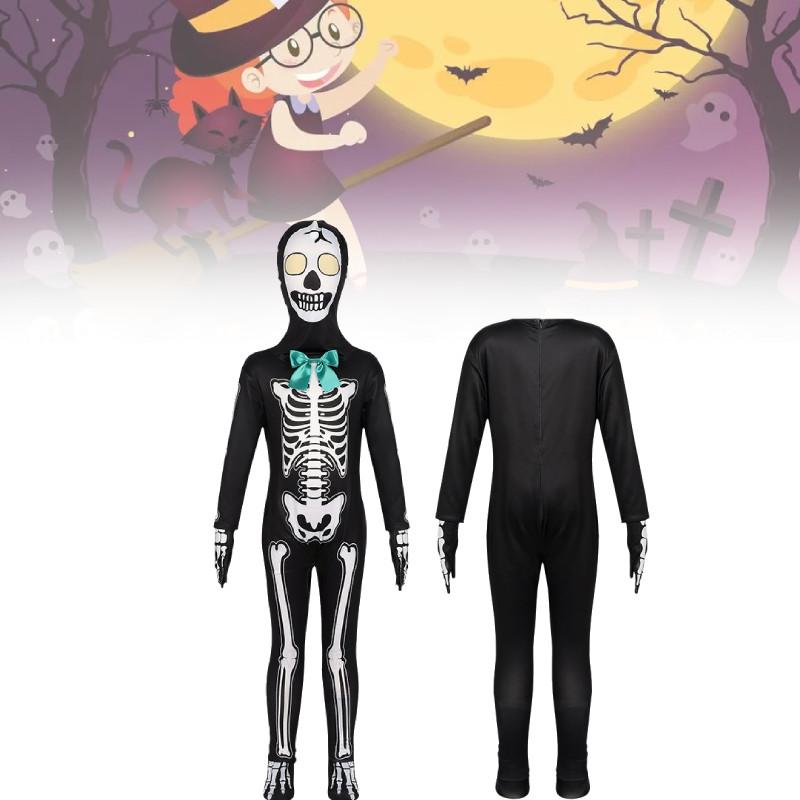 Halloween Children Death Skeleton Role Play Outfits Party Stage Performance Suit