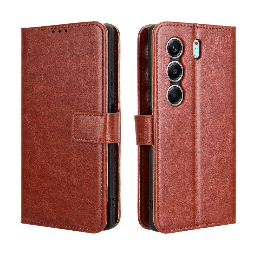 

Кожаные флип-чехлы для Tecno Camon 40 Pro 4G / 5G кожаный чехол [Flip Vintage Leather] прочные ретро-флип-чехлы Tecno Camon 40 Pro 4G/5G коричневый