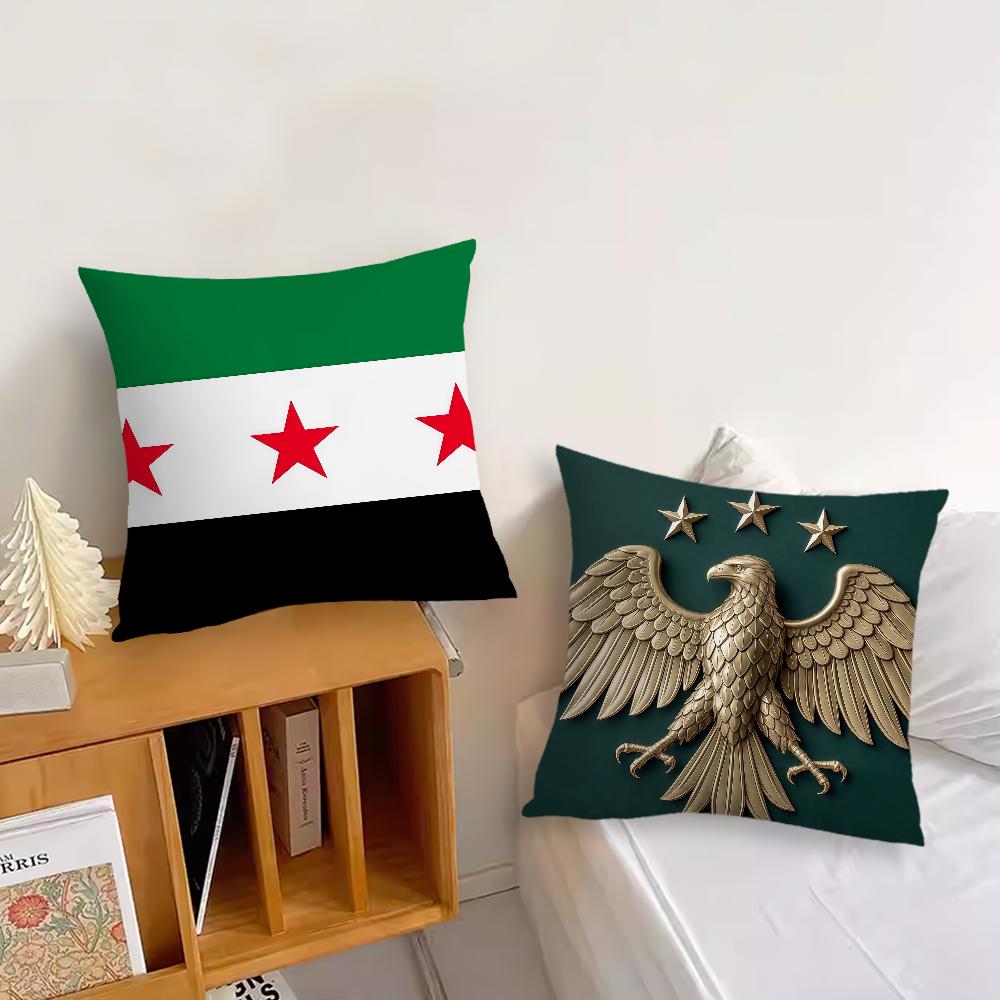 Flag Logo Eagle Syrian New 2025 cushion cover Pillow Cover Decoration Room Home Sofa living Office Car Nordic Simplicity