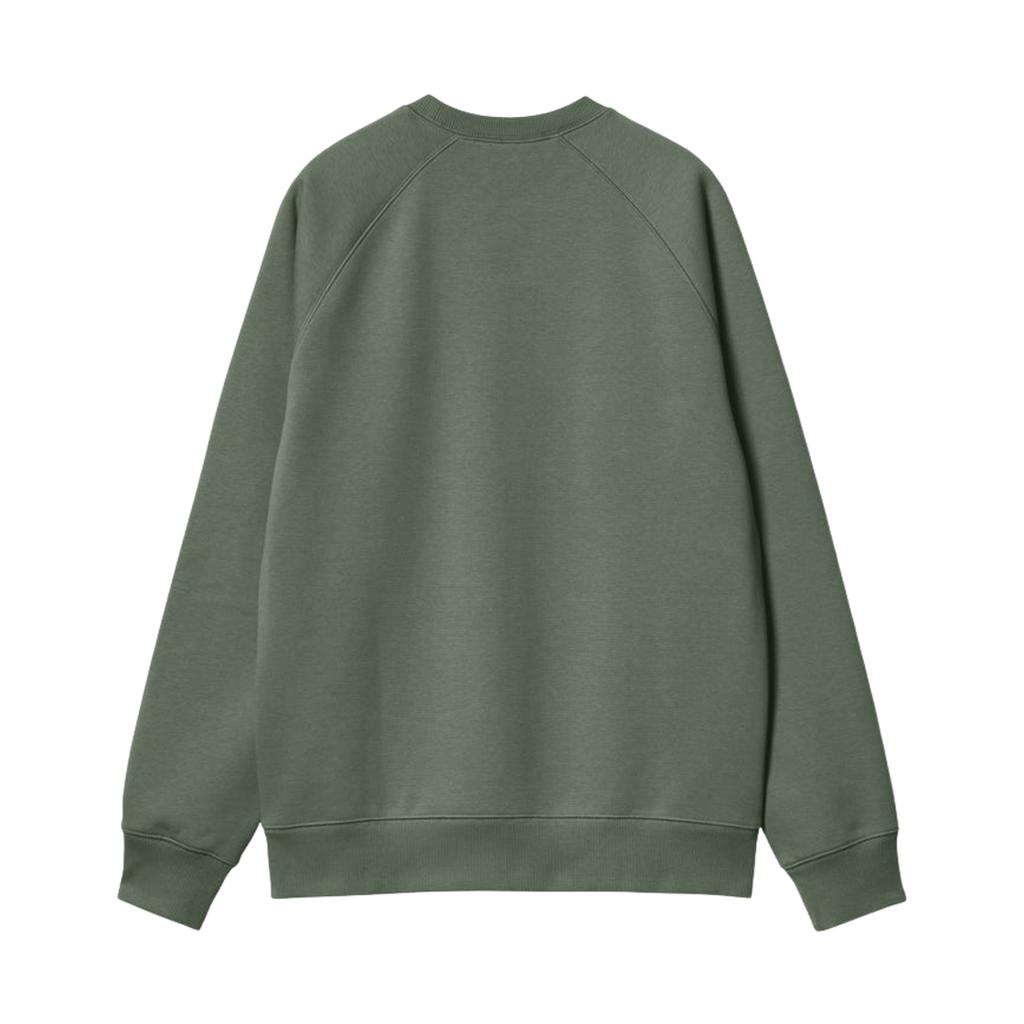 Carhartt WIP Chase Sweat Solid Color Crewneck Embroidered Logo Long Sleeve Sweatshirt Unisex Sweatshirt Duck-Green I033660-29Y-XX