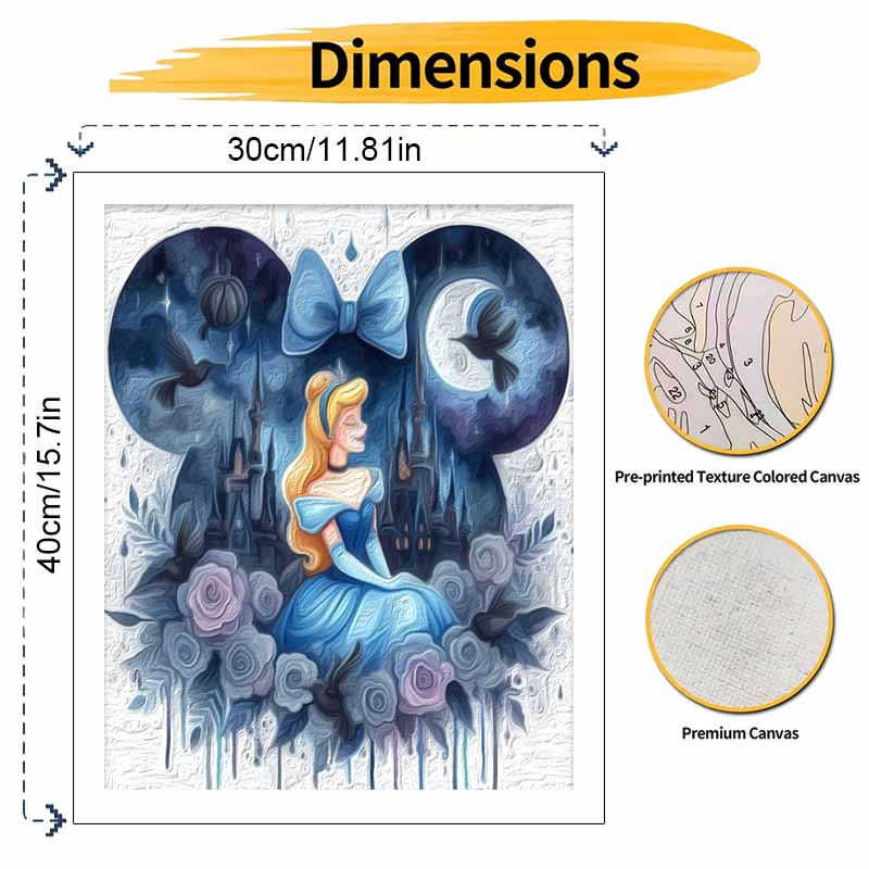 Disney DIY Oil Painting Kits Cinderella Castle Roses Hand Painting Home Decor Craft Gift Ideas For Room Wall Art Aesthetic Painting