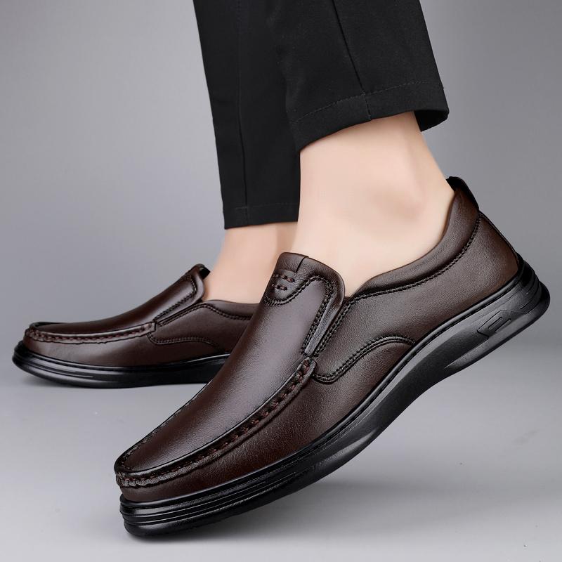 Men's Flats Classic All-match Mens Loafers Male High Quality Comfortable Dress Shoes Genuine Leather Mens Slip On Business Shoes