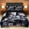 Ado Pattern Bedding uilt Set uilt Cover Pillowcase Home Decoration Birthday Gift (1 * duvet cover + 2 * pillowcase without core)