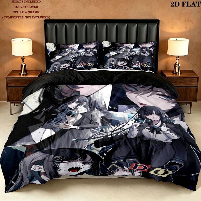 Ado Pattern Bedding uilt Set uilt Cover Pillowcase Home Decoration Birthday Gift (1 * duvet cover + 2 * pillowcase without core)