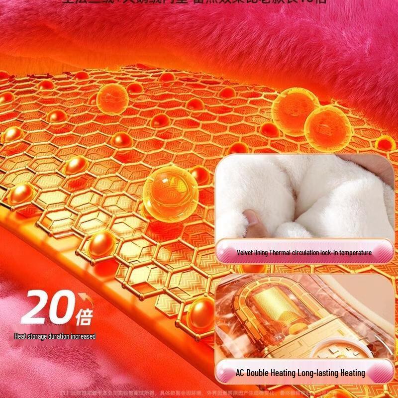 JingJingRS Rechargeable Flannel Hot Water Bottle Foot Warmer