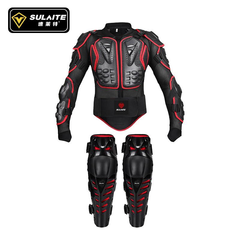 Giacca Corazza da Moto Set Ginocchiere Off-Road ATV Dirt Bike Protezione per Pendolarismo Urbano