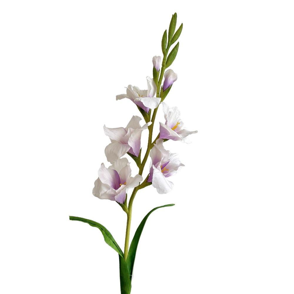 NEW Multicolor Gladiolus Artifiical Flower Green Leaves DIY Faux Flower Ornament Photo Props Artifiical Gladiolus Flower Wedding