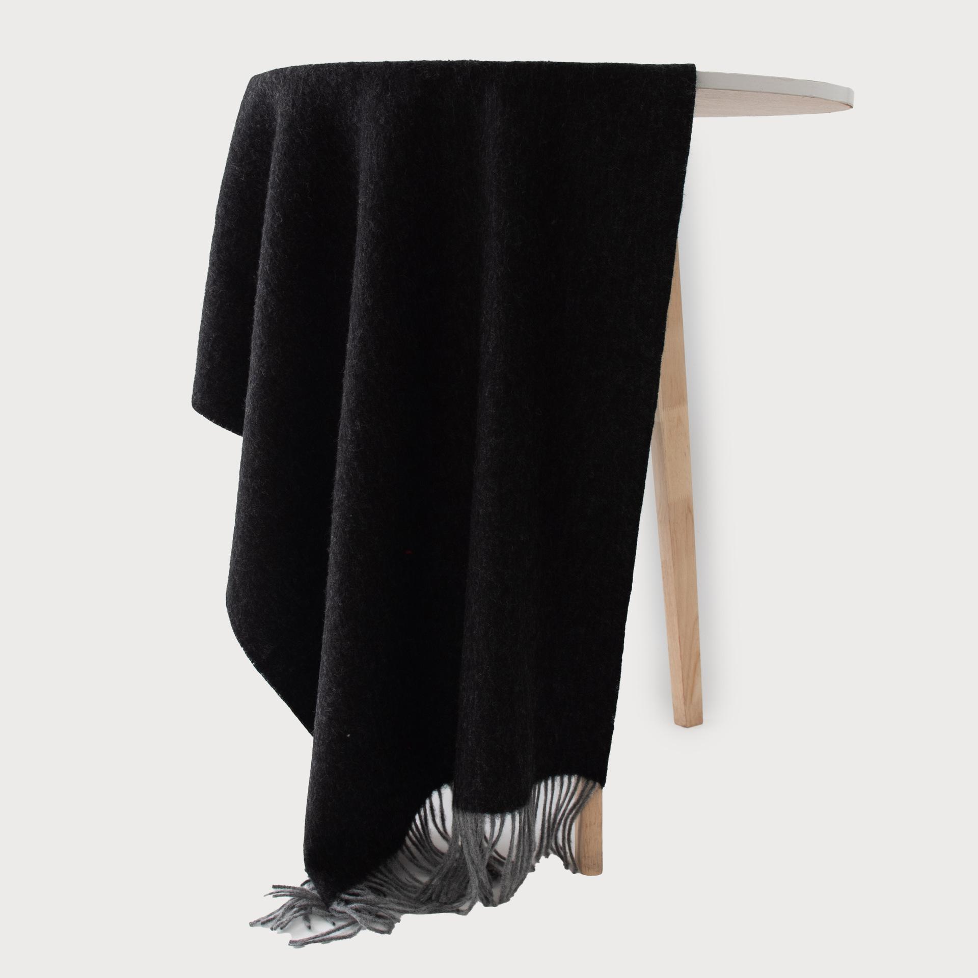 

Шерстяной однотонный шарф женский зимний высококачественный кисточкой протектор шеи теплая шаль 200*70cm