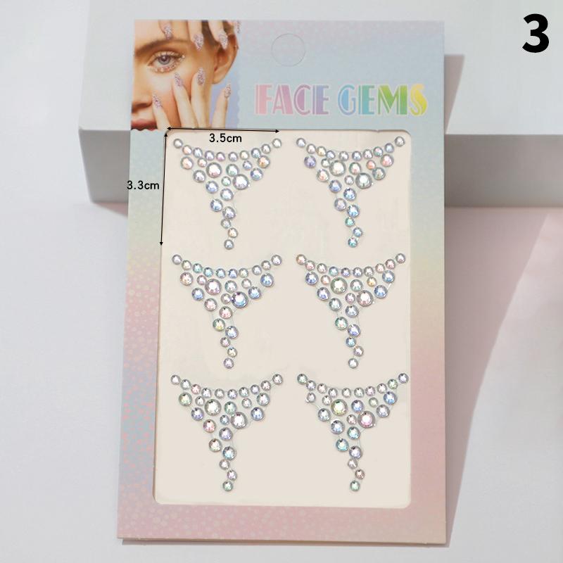 Eyebrow Tattoo Sticker Glitter Eyeliner Eyebrow Makeup Face Eyes Diamond Temporary Tattoo Rock  3D Eyeliner Stickers