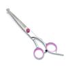 F-Pink Screw Straight Scissors [Round Tip]