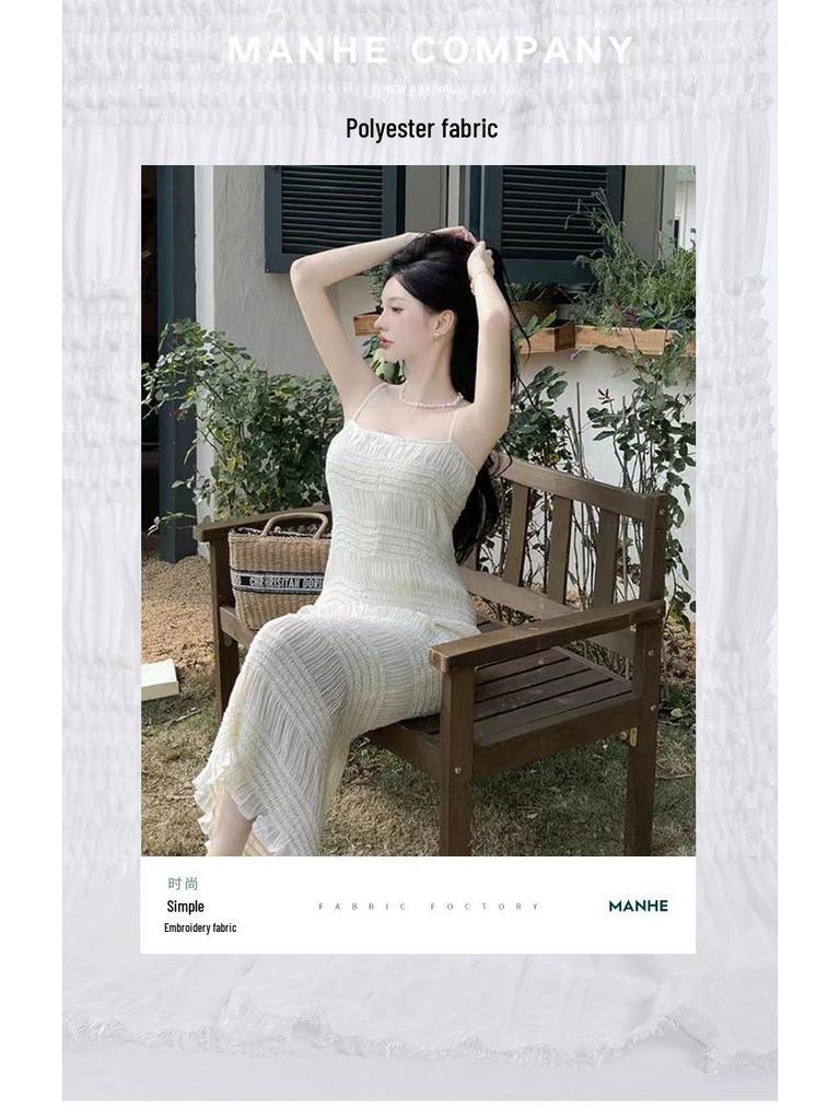 Women's Chiffon Crochet Striped Pleated Wedding & Evening Gown