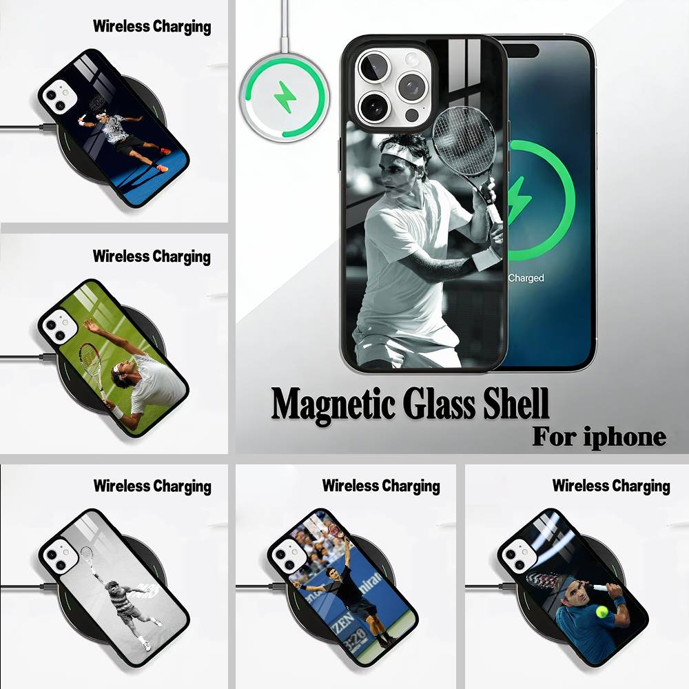 Tennis-Roger Federer For IPhone17 16 15 14 13 12 11 Plus Pro Max Plus Wireless Charger Phone Case