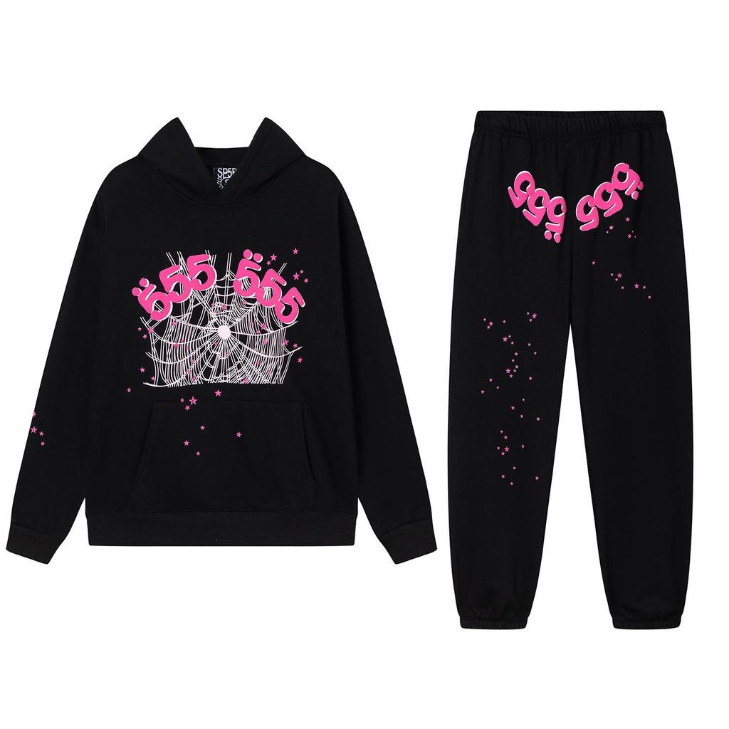 SP5der Spinnenweb Plus Velours Hoodie & Joggingbroek Set - Unisex Trendy Streetwear
