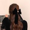 Black Velvet Rose Bow Hair Clip for Women's Elegant Ponytail Clip Fashion Hair Accessory