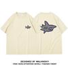 Women's Summer Shark Print Loose Fit Pure Cotton Half Sleeve T-shirt