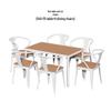 Minimalist Square Outdoor Table and Chairs - Anti-corrosion Plastic Wood for Garden, Balcony, Bar, and Cafe Leisure.