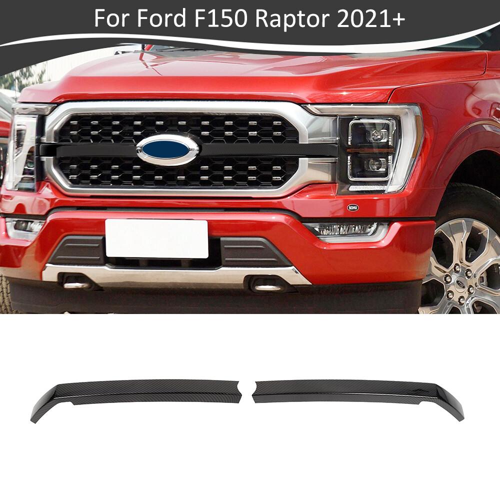 Carbon Fiber Front Bumper Center Grille Cover Trim Bezels For Ford F150 2021-23