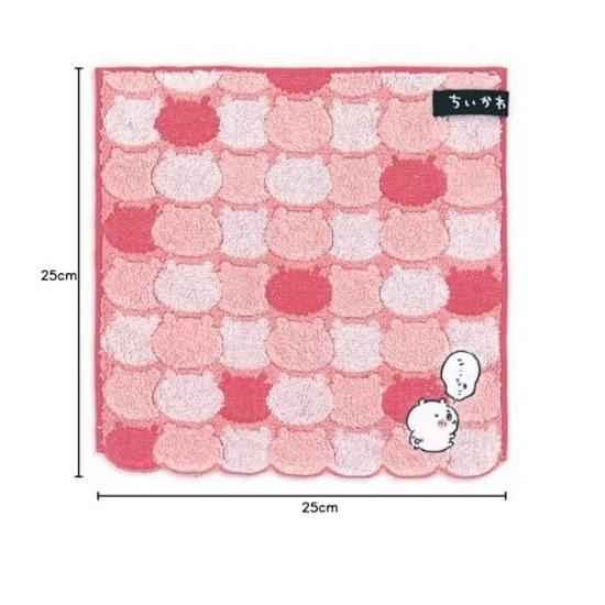 Chiikawa Okakao Towel Handkerchief Pink Pile Scala Cute Approximately 2525 Cm