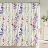 1 Pcs Colorful Floral Printed Shower Curtain Polyester Fabric Partition Bathroom Curtain With Hooks Home Decorative Curtain