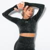 Seamless Frosted Yoga Set: Long Sleeve & High Waist Pants for Women