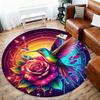 1pc HummingbirdRose Round Chair mat Area Rug - Non-Slip, Floor Mat for Office, Bedroom, Ideal home decor Christmas Gift p0811478