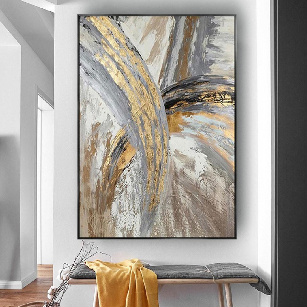 Large Handmade Textured Oil Painting On Canvas Modern Abstract POP Geometry Wall Art Picture For Living Room Bedroom Room Decor