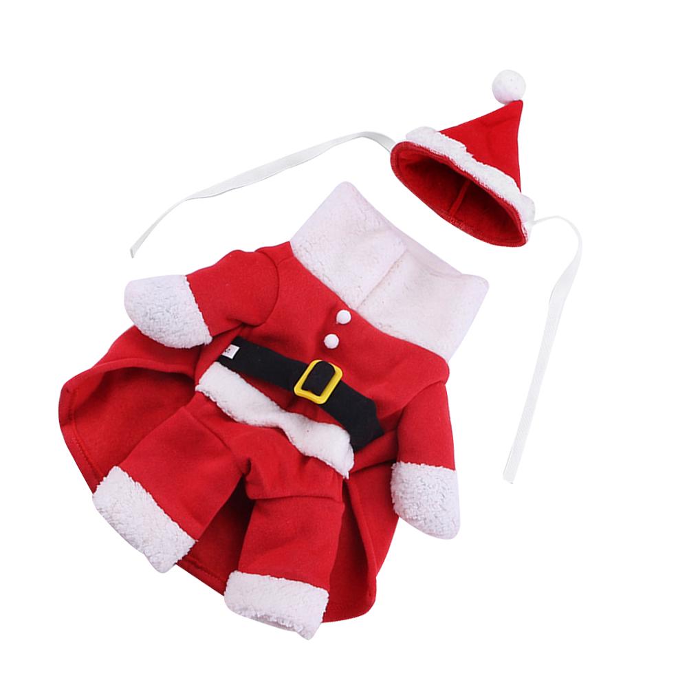 Dog Transformation Costume Christmas Santa Design Durable Pet Party Outfit For Puppy Walking Outdoor Activities Cozy Coat