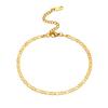Women's Gold Color Flat Mariner Chain Anklets, Not Allergy Stainless Steel Marina Link Summer Holiday Beach Anklet Jewelry