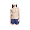 Adidas Originals Adi Color Series Soft Comfortable Brand Logo Dopamine Striped Round Neck Short Sleeve T-Shirt Women T-Shirt Beige IY7232
