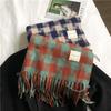 Thickened Plaid Scarf for Women To Keep Warm in Winter Thickened Large Scarf Shawl Dual Purpose Women's Winter Ins New Trend