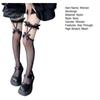 Lace Stockings 1 Pair Women Solid Color Bow-knot Sexy Female Mesh See Through Great Stretch Socks for Daily Wear Thigh High