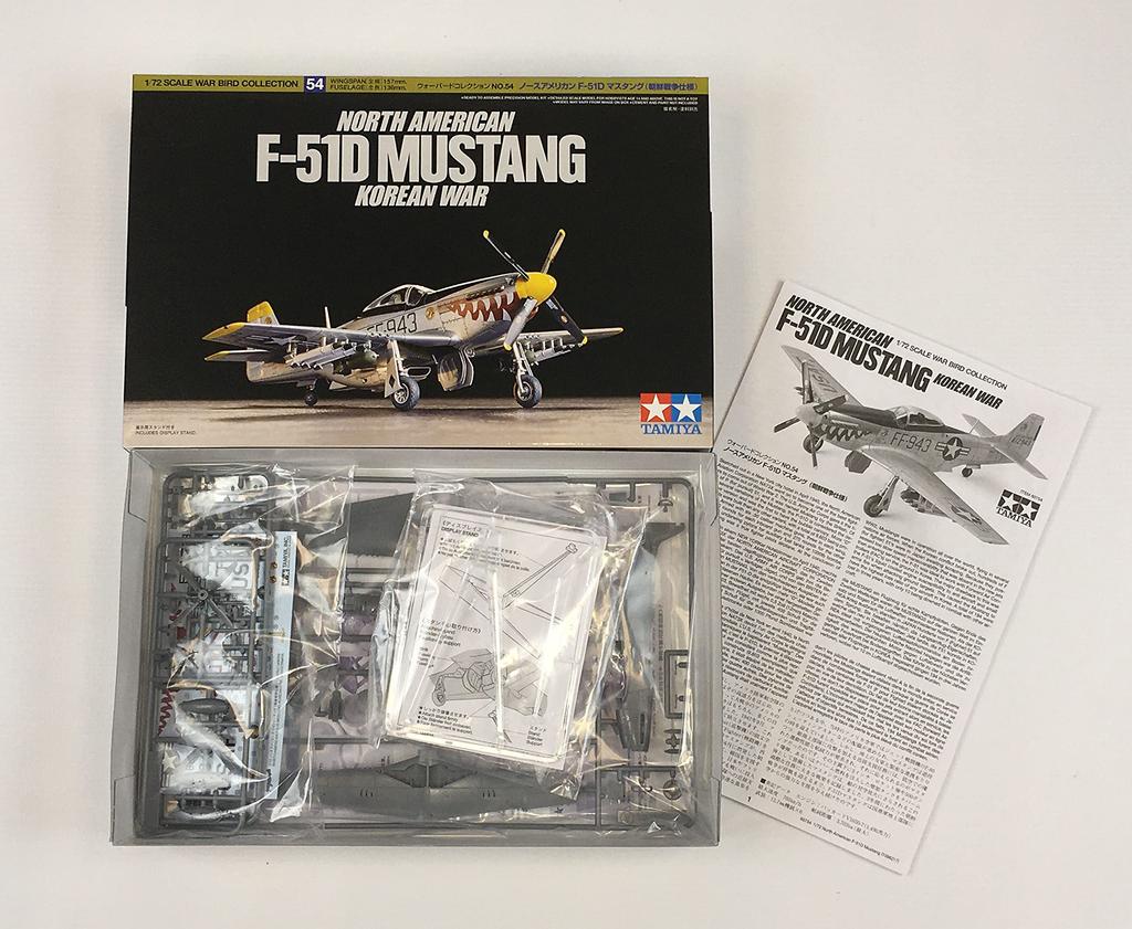 Tamiya 1/72 Warbird Collection No. 54 U.S. Army North American F-51D Mustang Korean War Version Plastic Model Kit 60754