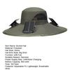 Solar Fan Bucket Hat Adjustable Wide Brim Sun Hat with Built-in Solar Panel Cooling Fan Hiking Fishing UV Protection Hat
