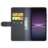 For Sony Xperia 1 V Case Genuine Split Leather Phone Cover with Wallet Stand