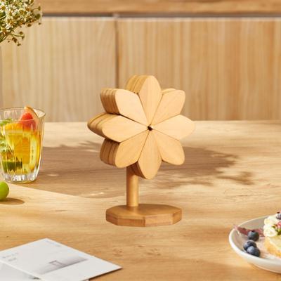 5 stück Bambus Tasse Matten Holz Tischset Rutschfeste Tisch Schutz Dekorative Arbeitsplatte Untersetzer