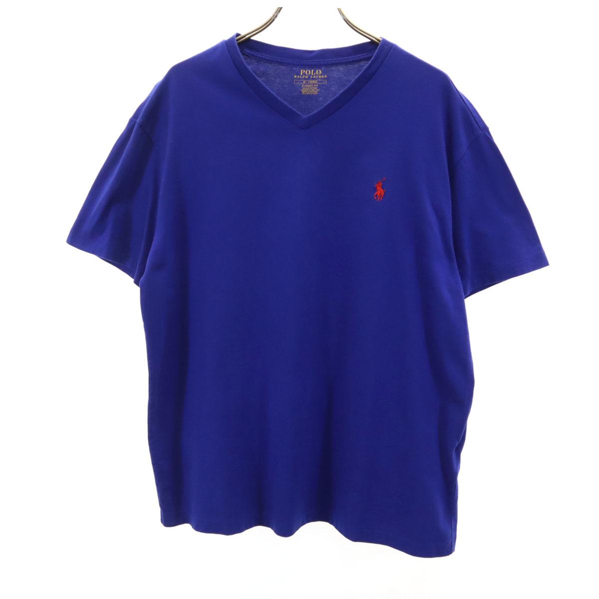 

POLO RALPH LAUREN Футболка с коротким рукавом и V-образным вырезом M Сине-фиолетовый КЛАССИЧЕСКАЯ ПОСАДКА Мужская Б/У
