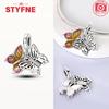 Charmscopper Plated Creative Double-Layer Butterfly Pendants Fit Charms Original Bracelet Beads Women Jewellery Making