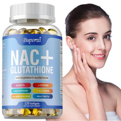 NAC+ Glutation komplex kapszula, kollagént, máriatövis kivonatot, antioxidánst tartalmaz, felnőtteknek alkalmas.