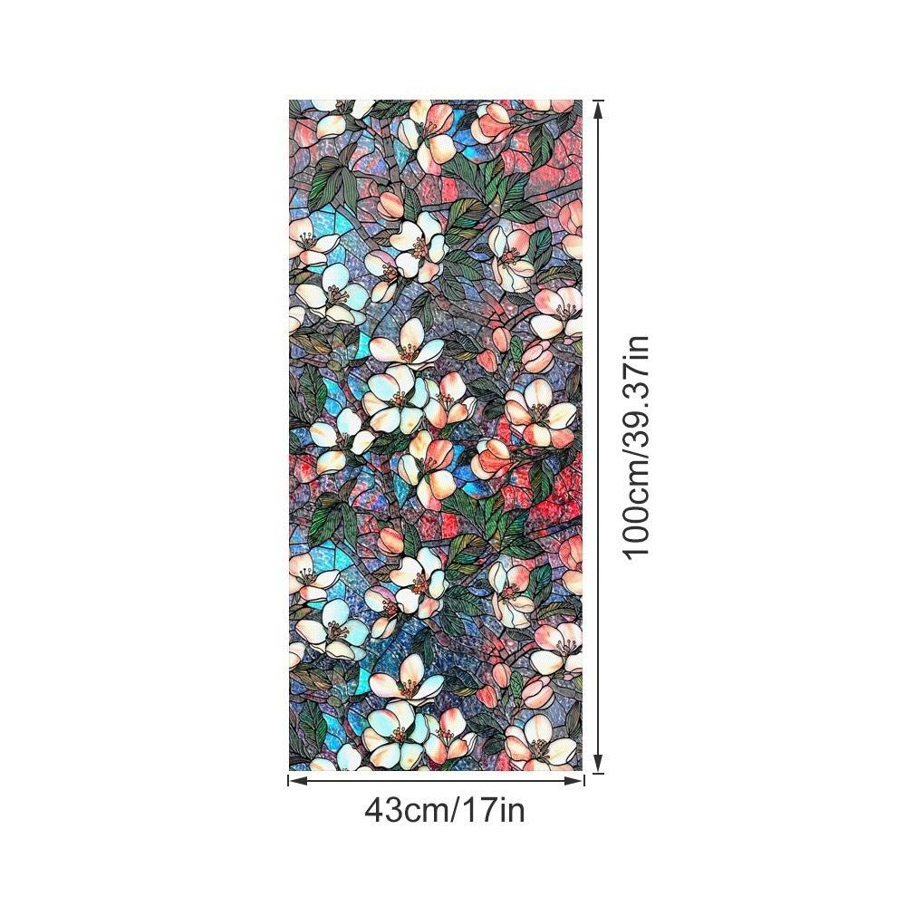 Static Cling Stained Glass Film Rainbow Pattern Static Cling Film  for Windows Doors Sidelight